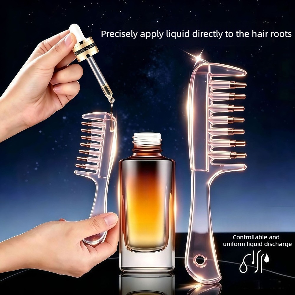 Root Stimulator Liquid - 휴대용 투명 헤어 뿌리 빗, 액체